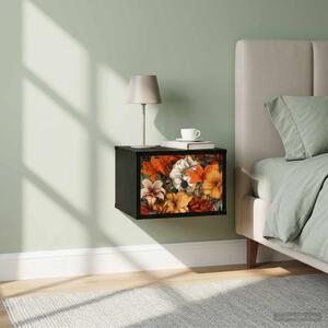 Fali éjjeli szekrény GENNEP 2 db Fekete Tölgy 36 x 33 x 25 cm