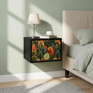 Fali éjjeli szekrény ZAANDAM 2 db Fekete Tölgy 36 x 33 x 25 cm