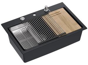 Gránit mosogató MARC 110 WORKSTATION Black