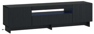 LED TV szekrény Fekete Szerelt Fa