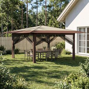Pavilon 4 Oldalfallal 4 x 4 m Krém és barna