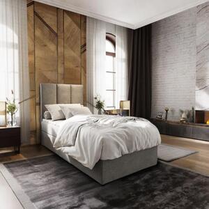 Kárpitozott boxspring ágy MERALIS 100x200 cm szürke Matrac: Bonell rugós matrac
