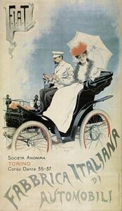 Fotográfia Poster advertising an early 'FIAT' car, 1899, Carpanetto, Giovanni Battista, (22.5 x 40 cm)