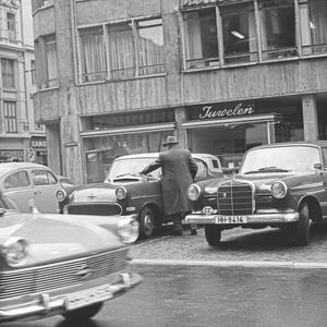 Fotográfia Street scene at Alstertor street in Hamburg, Germany 1960s