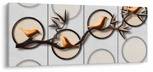 Művészi kép - Madarak egy ágon (120x50 cm)