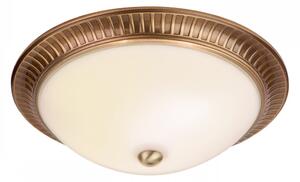 ENDON Brahm Brahm 2lt Flush Antique brass plate & frosted glass 2 x 40W E14 candle - ED-91123