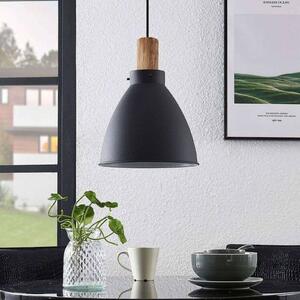 Lindby lógó világítás Trebale, E27, Ø 28 cm, fekete, fém, dimmelhető, Fekete, Nappali / Étkező, fém, Skandináv