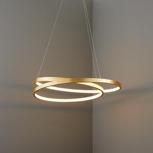 ENDON Scribble Scribble 1lt Pendant Gold leaf & frosted acrylic 31.5W LED tape module (SMD 2835) Warm White - ED-72479