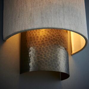 Endon Lighting Indara antikolt hammepiros bronz-természetes lenvászon hatású anyag fali lámpa