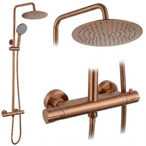 Zuhanykészlet kifolyó nélkül termosztáttal Rea Lungo Copper Brush