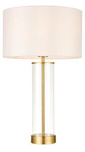 Endon Lighting Lessina vintage fehér műselyem-szatén csiszolt arany asztali lámpa