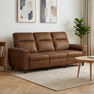 Kanapé Barna 214 x 90 x 95 cm Műsuede Bőr