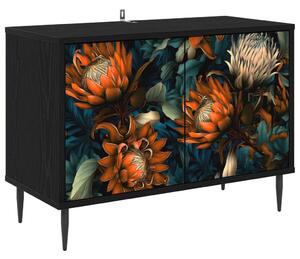 TV szekrény LOCHEM 69 x 33 x 50,5 cm Fekete Tölgy Szerelt Fa