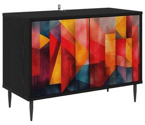 TV szekrény HEESCH 69 x 33 x 50,5 cm Fekete Tölgy Szerelt Fa