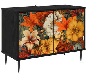 TV szekrény GENNEP 69 x 33 x 50,5 cm Fekete Tölgy Szerelt Fa