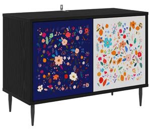 TV szekrény MAINZ 69 x 33 x 50,5 cm Fekete Tölgy Szerelt Fa