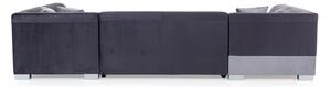 HAVANIS ágyazható U alakú ülőgarnitúra, 320x73x167/207 cm, sawana 05/soft 011 black, balos