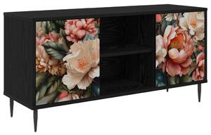 TV szekrény BORNE 102 x 33 x 51 cm Fekete Tölgy Szerelt Fa