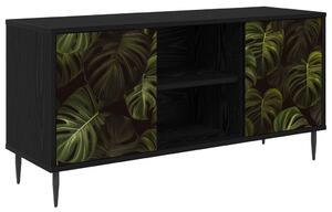 TV szekrény ELBURG 102 x 33 x 51 cm Fekete Tölgy Szerelt Fa