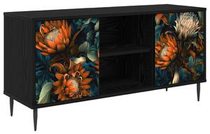 TV szekrény LOCHEM 102 x 33 x 51 cm Fekete Tölgy Szerelt Fa