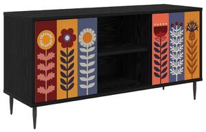 TV szekrény ESSEN 102 x 33 x 51 cm Fekete Tölgy Szerelt Fa