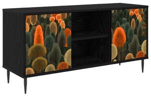 TV szekrény ZAANDAM 102 x 33 x 51 cm Fekete Tölgy Szerelt Fa