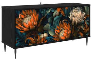 TV szekrény LOCHEM 102 x 33 x 51 cm Fekete Tölgy Szerelt Fa