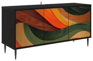TV szekrény BONN 102 x 33 x 51 cm Fekete Tölgy Szerelt Fa
