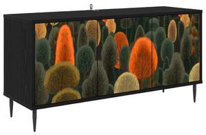 TV szekrény ZAANDAM 102 x 33 x 51 cm Fekete Tölgy Szerelt Fa