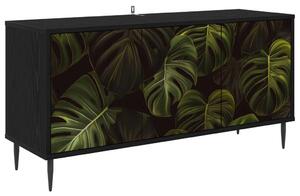 TV szekrény ELBURG 102 x 33 x 51 cm Fekete Tölgy Szerelt Fa