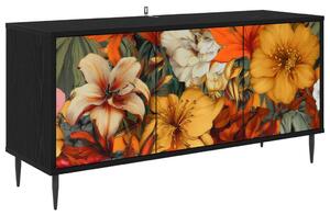 TV szekrény GENNEP 102 x 33 x 51 cm Fekete Tölgy Szerelt Fa