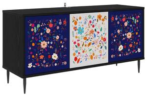 TV szekrény MAINZ 102 x 33 x 51 cm Fekete Tölgy Szerelt Fa