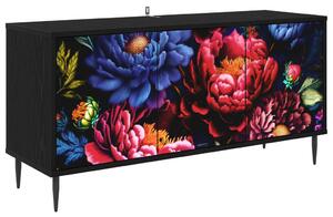 TV szekrény KIEL 102 x 33 x 51 cm Fekete Tölgy Szerelt Fa
