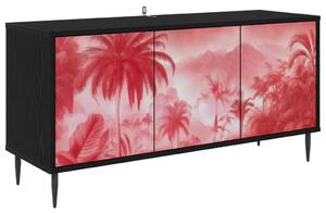 TV szekrény AACHEN 102 x 33 x 51 cm Fekete Tölgy Szerelt Fa