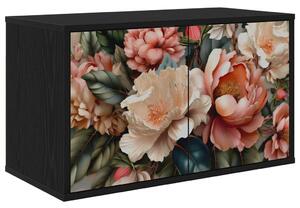 Falsítható TV Szekrény BORNE 69 x 33 x 40 cm Fekete Tölgy
