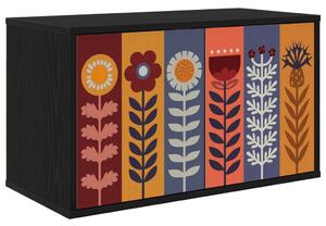 Falsítható TV Szekrény ESSEN 69 x 33 x 40 cm Fekete Tölgy