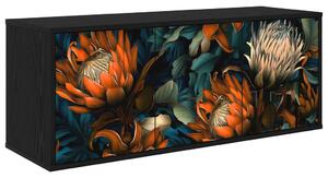 Falsítható TV Szekrény LOCHEM 102 x 33 x 40 cm Fekete Tölgy