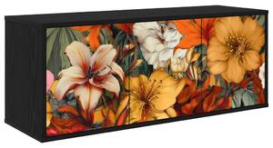 Falsítható TV Szekrény GENNEP 102 x 33 x 40 cm Fekete Tölgy