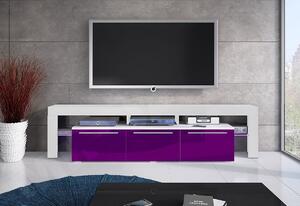 BETA RTV150 Plus TV asztal, fehér/magasfényű szürke