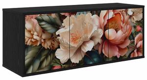 Falsítható TV Szekrény BORNE 102 x 33 x 40 cm Fekete Tölgy