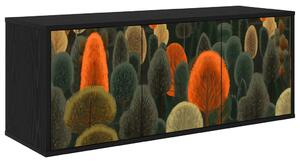 Falsítható TV Szekrény ZAANDAM 102 x 33 x 40 cm Fekete Tölgy