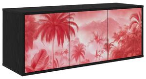 Falsítható TV Szekrény AACHEN 102 x 33 x 40 cm Fekete Tölgy