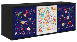 Falsítható TV Szekrény MAINZ 102 x 33 x 40 cm Fekete Tölgy
