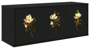 Falsítható TV Szekrény BREMEN 102 x 33 x 40 cm Fekete Tölgy