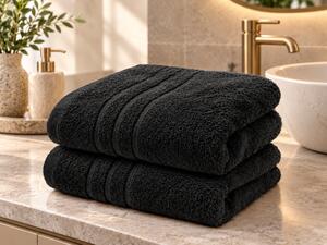 COMFORT fekete 2db fürdőlepedő 70x140 cm, 100% pamut
