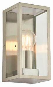 ENDON Oxford Oxford 1lt Wall Brushed stainless steel & clear glass 28W E27 Eco GLS - ED-53803