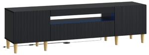 LED TV szekrény Fekete Szerelt Fa