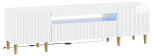 LED TV szekrény Magasfényű Fehér Szerelt Fa