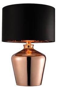 Endon Lighting Waldorf fekete műselyem-réz lemezd üveg asztali lámpa