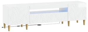 LED TV szekrény Magasfényű Fehér Szerelt Fa